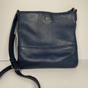 Kate Spade New York Navy Pebbled Leather Crossbody Bag – Slim Profile